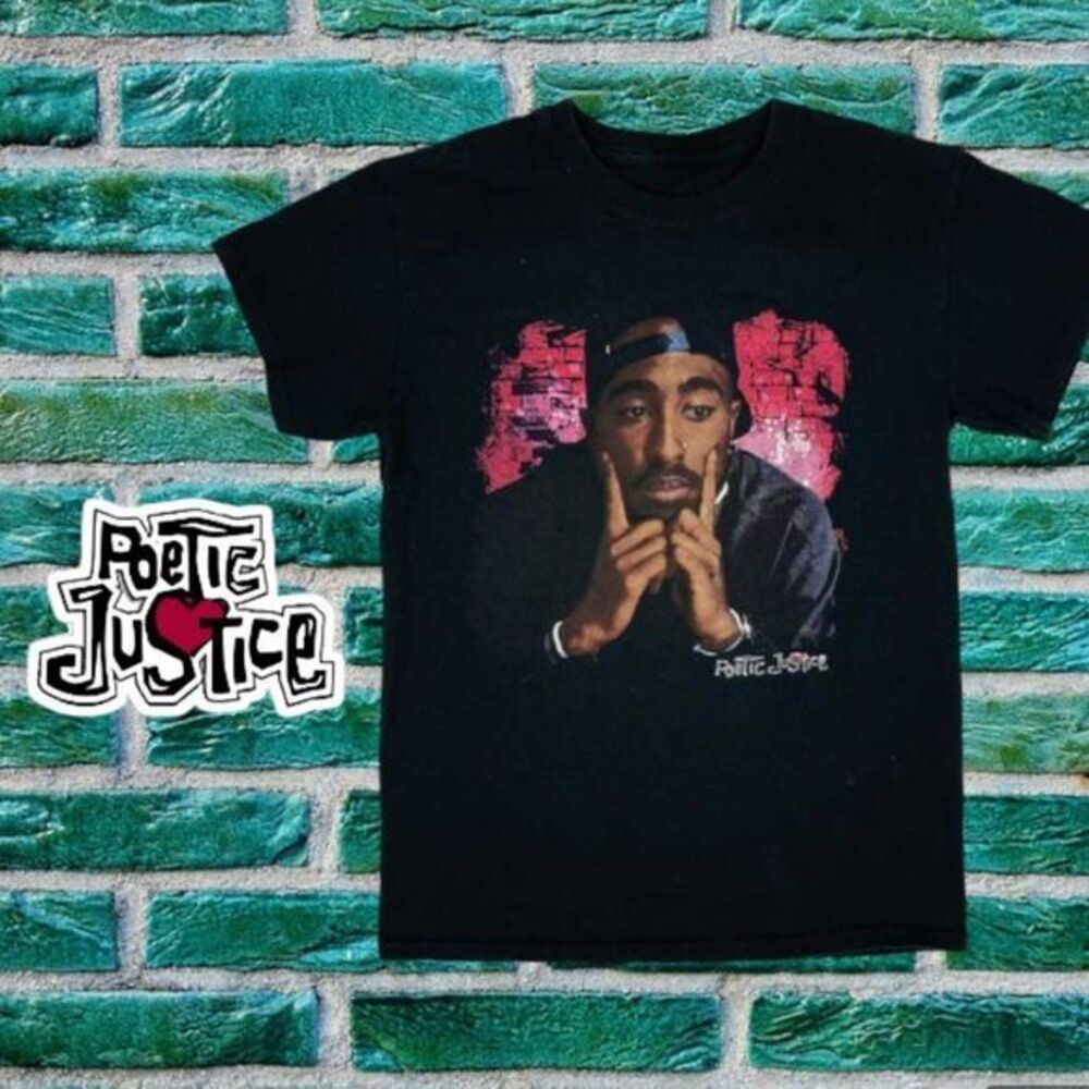 Poetic Justice Tupac Shakur‎ Graphic T-Shirt Mens Movie Promo Black Small